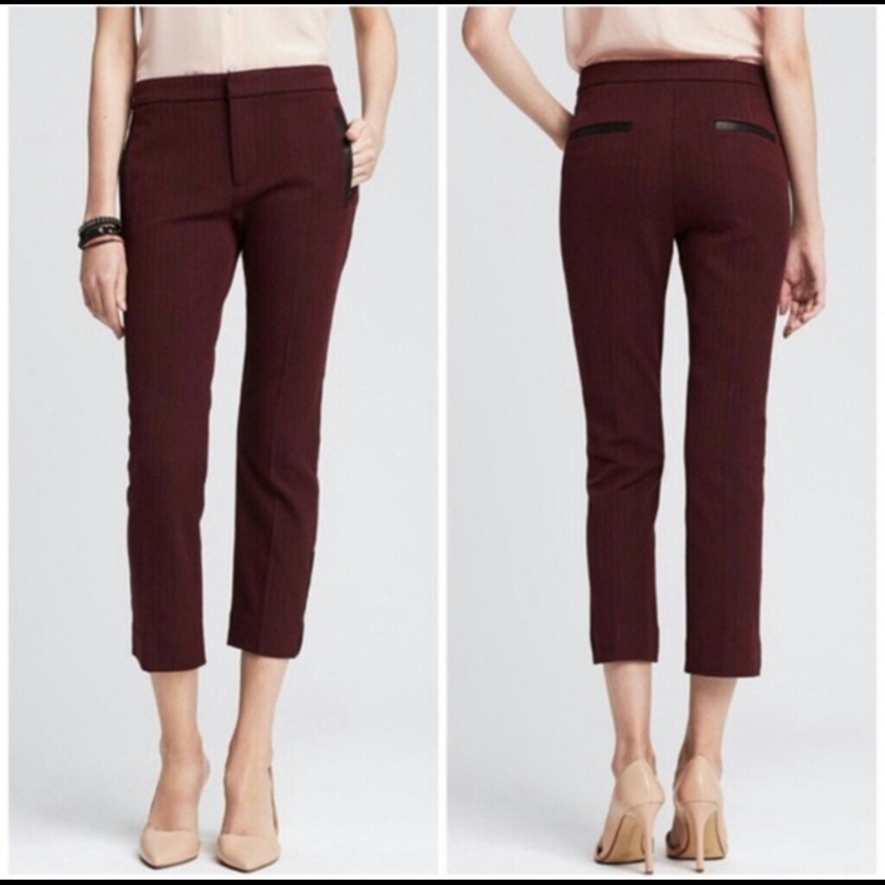 Banana Republic maroon tweed ankle pants